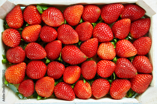 Strawberry background top view