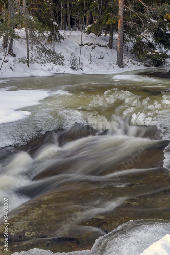 Freezing river