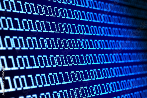 digital binary code on blue...
