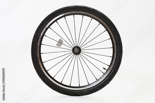 Bicycle wheel, isolated on a white 