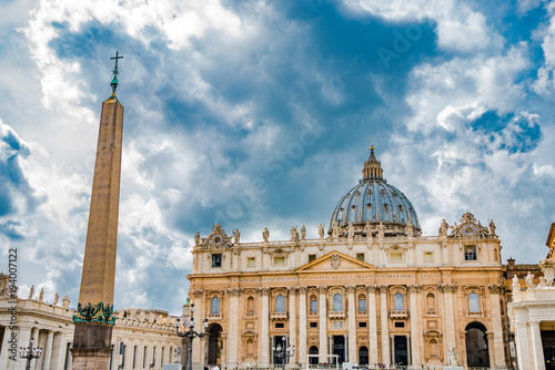 Saint Peter's Basilica and Vatican Obelisk in Rome, Italy