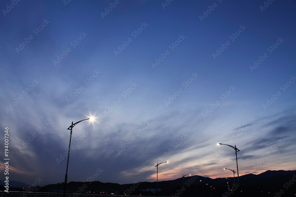 Dawn of light lamp in incheon, south korea 