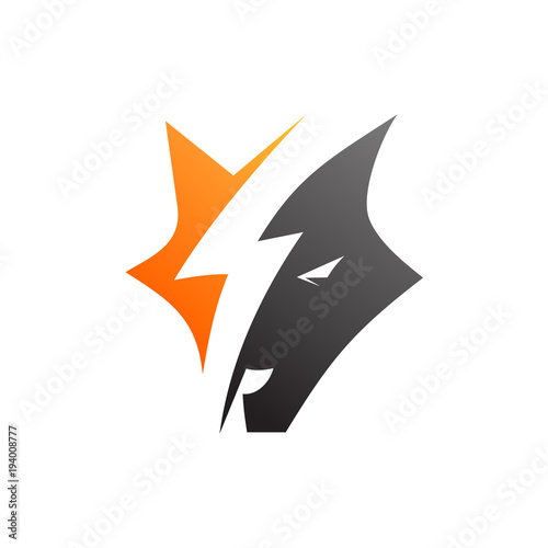 Thunder Wolf Logo Vector