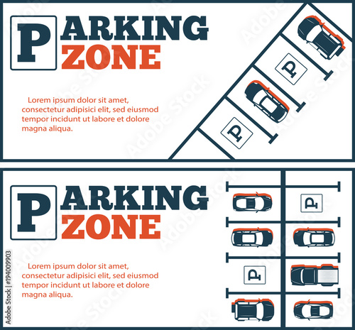 Parking zone flyers in minimalist style