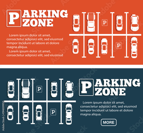 Parking zone flyers in minimalist style