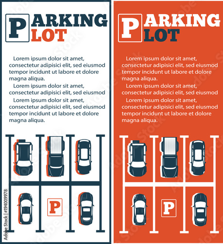 Parking lot flyers in minimalist style