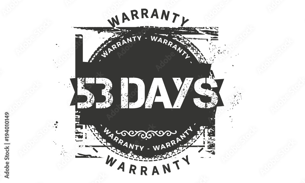 Fototapeta premium 53 days warranty icon vintage rubber stamp guarantee