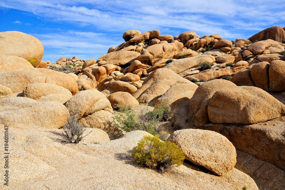Rocks in the desert landscape of Joshua Tree National Park, California, USA Rocks in the desert landscape of Joshua Tree National Park, California, USA
