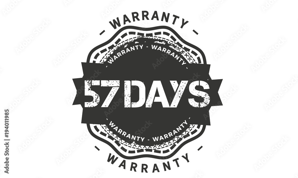 Fototapeta premium 57 days warranty icon vintage rubber stamp guarantee