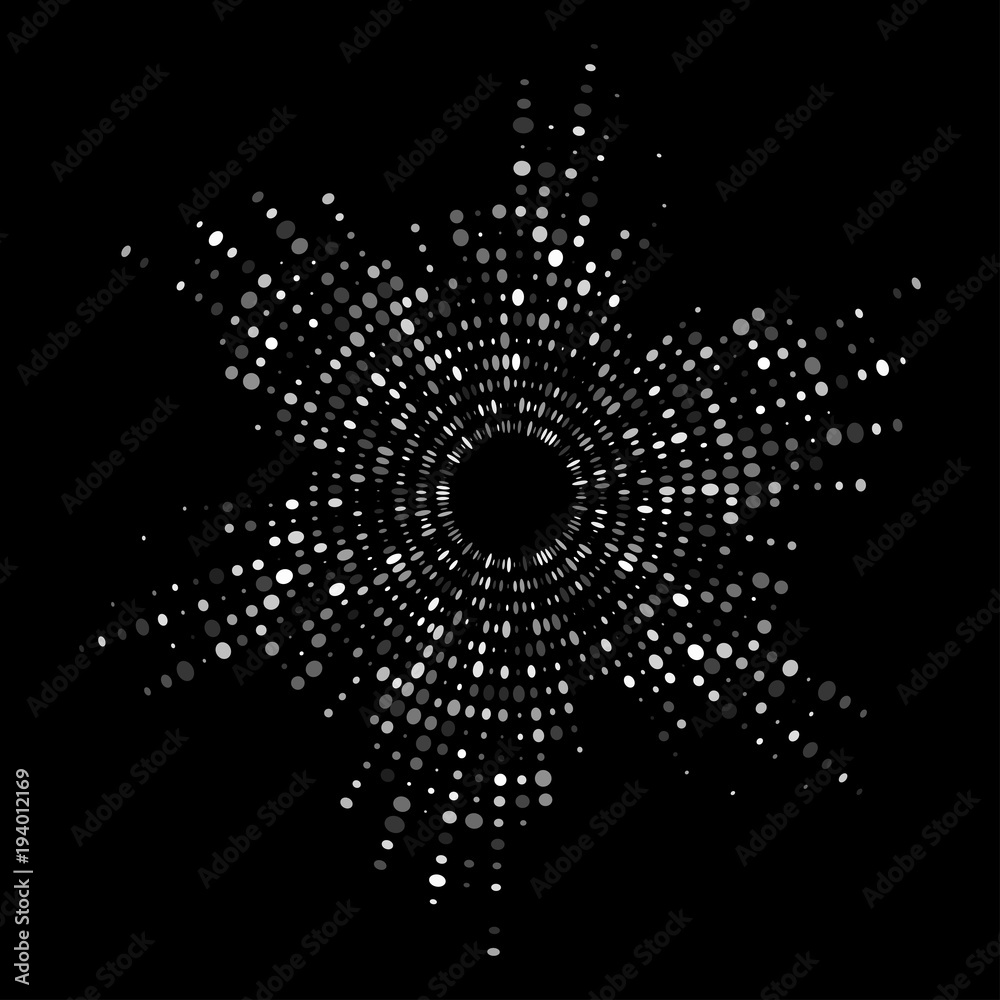 dotted round equalizer isolated on black background