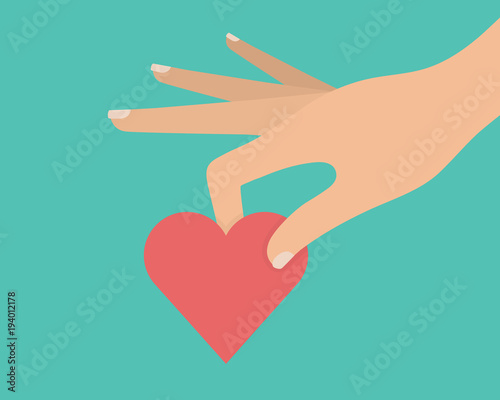 Hand holding heart