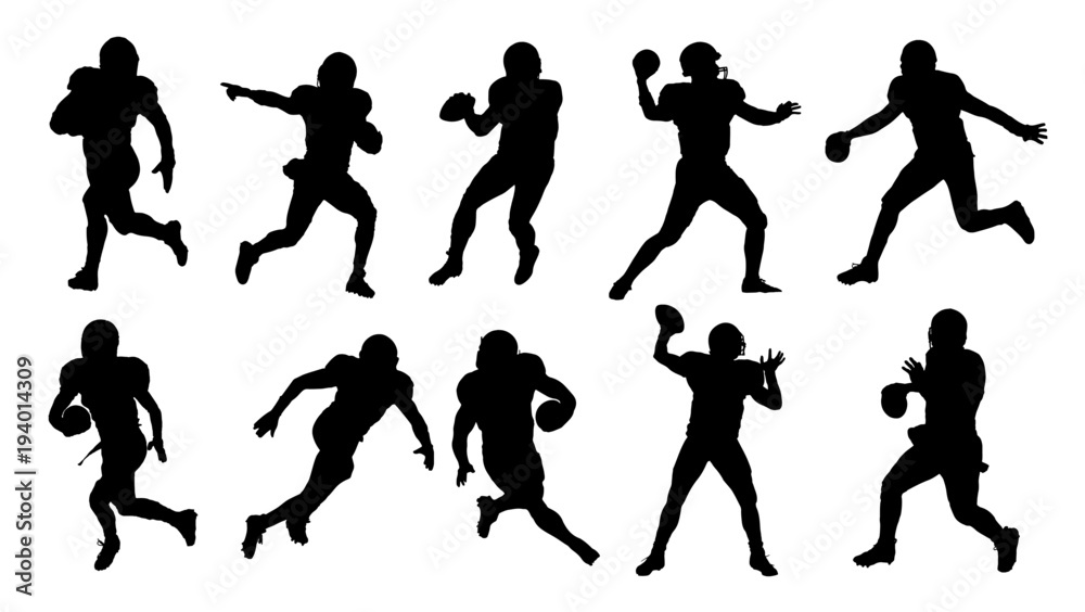 American Football Player Silhouettes