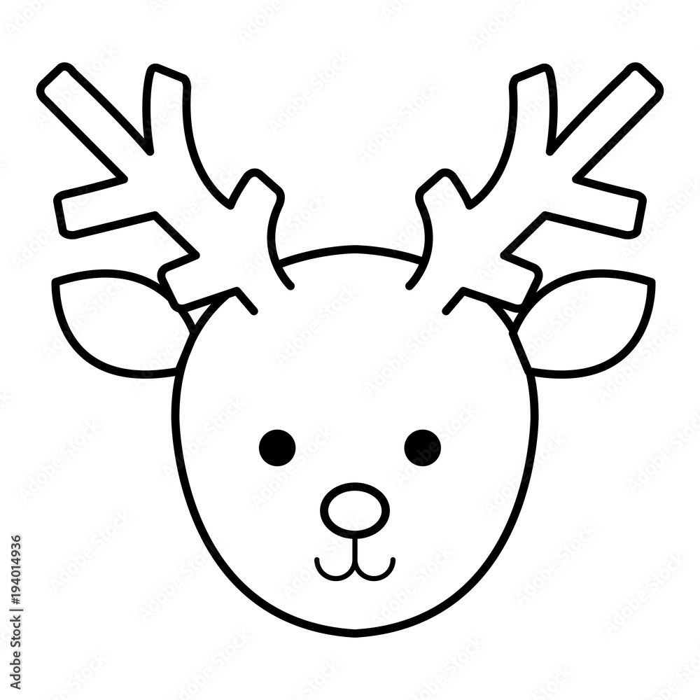 cute reindeer head christmas character vector illustration design cute reindeer head christmas character vector illustration design