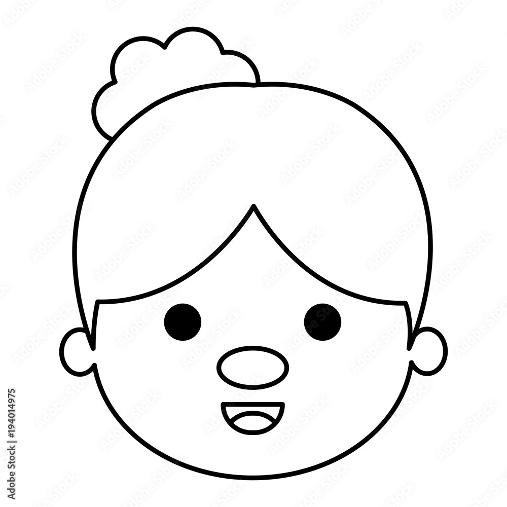 cute grandmother head avatar character vector illustration design cute grandmother head avatar character vector illustration design
