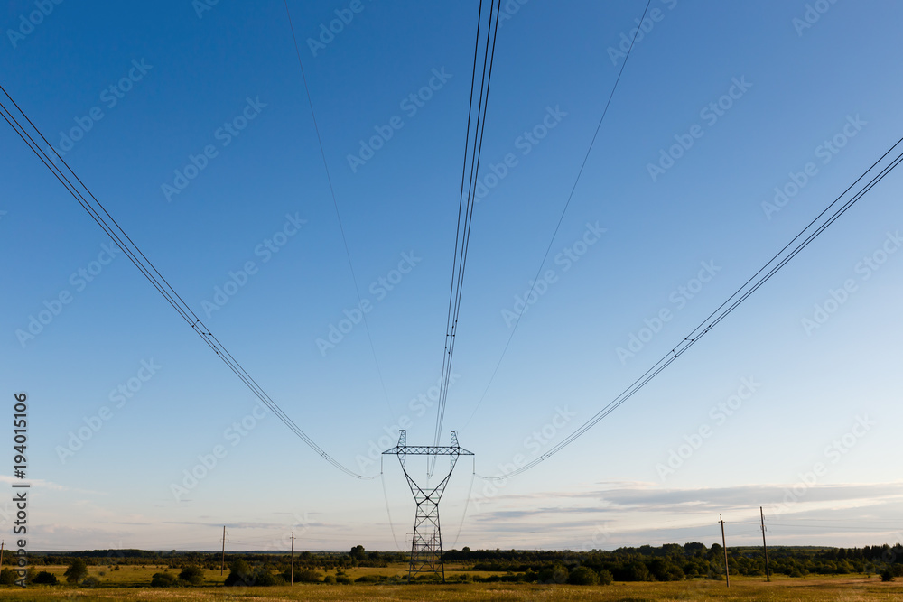 support of high-voltage power line in the field