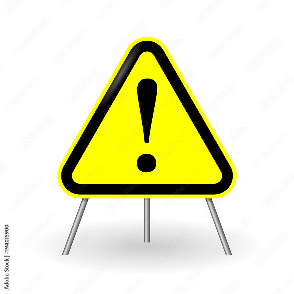 Attention yellow sign on white background vector Attention yellow sign on white background vector