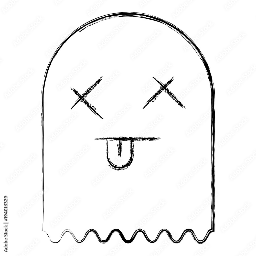 ghost alert character icon vector illustration design ghost alert character icon vector illustration design