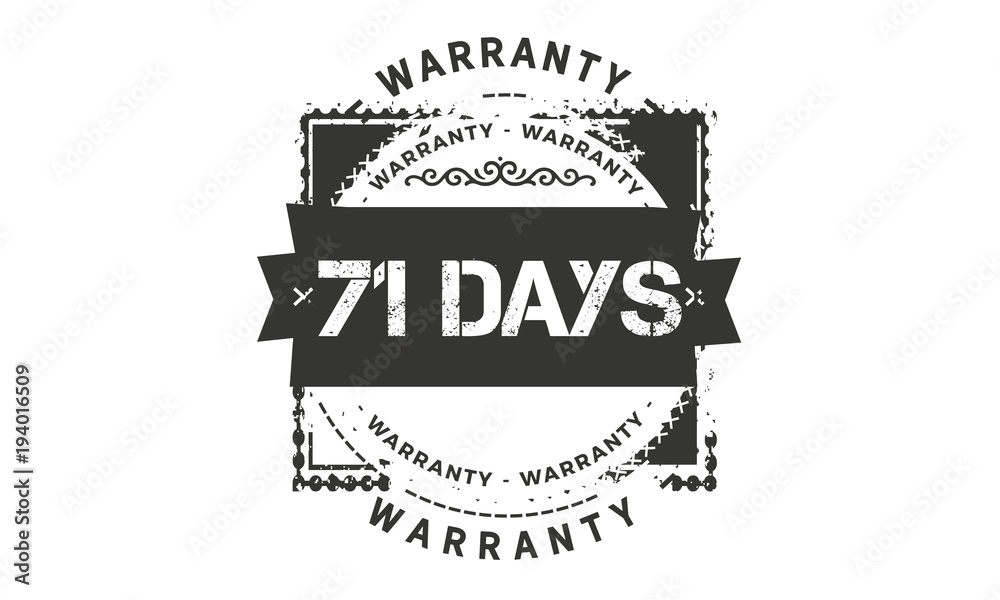 Fototapeta premium 71 days warranty icon vintage rubber stamp guarantee