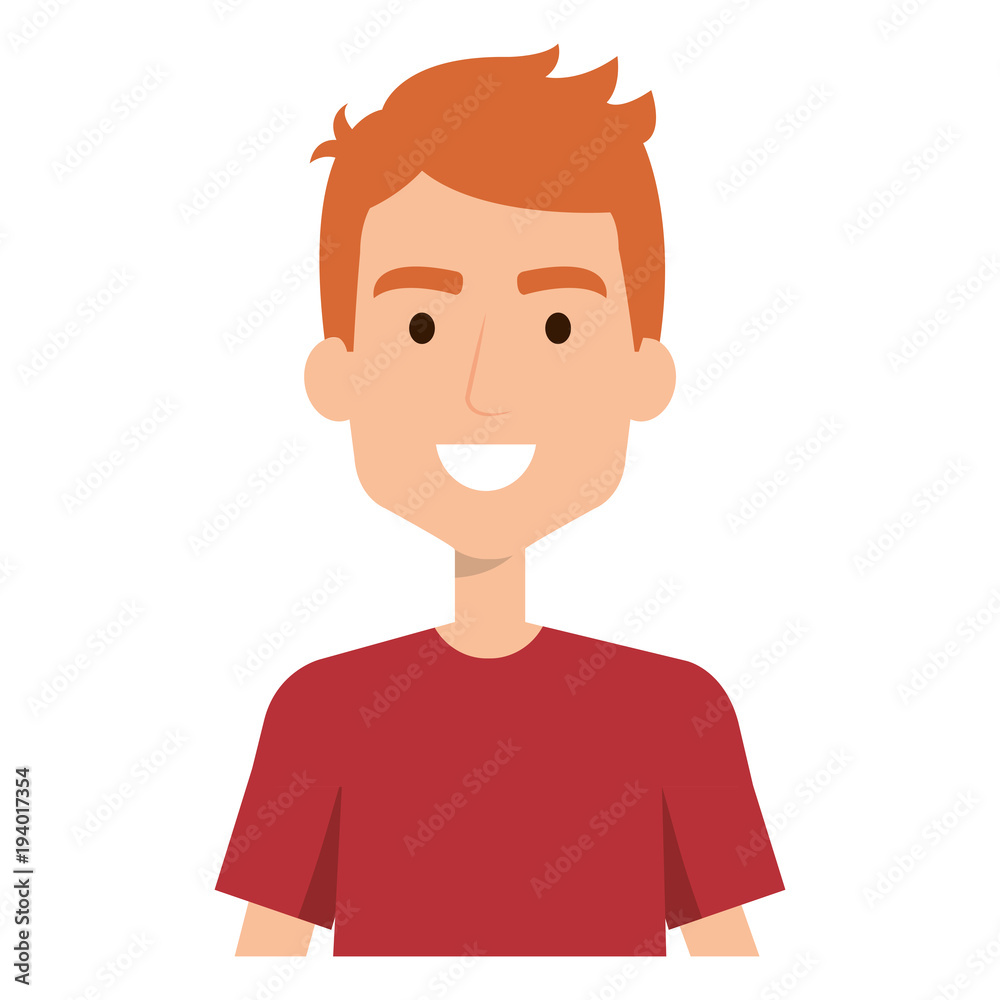 young man model avatar character vector illustration design