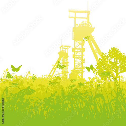 Fördertürme in der Landschaft