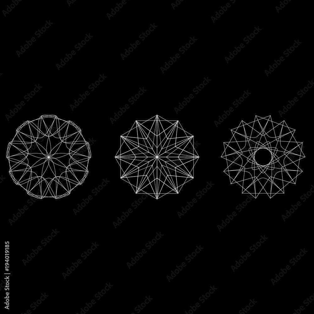 Geometric set stars and flowers for gifts and holidays pattern vector EPS10 Geometric set stars and flowers for gifts and holidays pattern vector EPS10