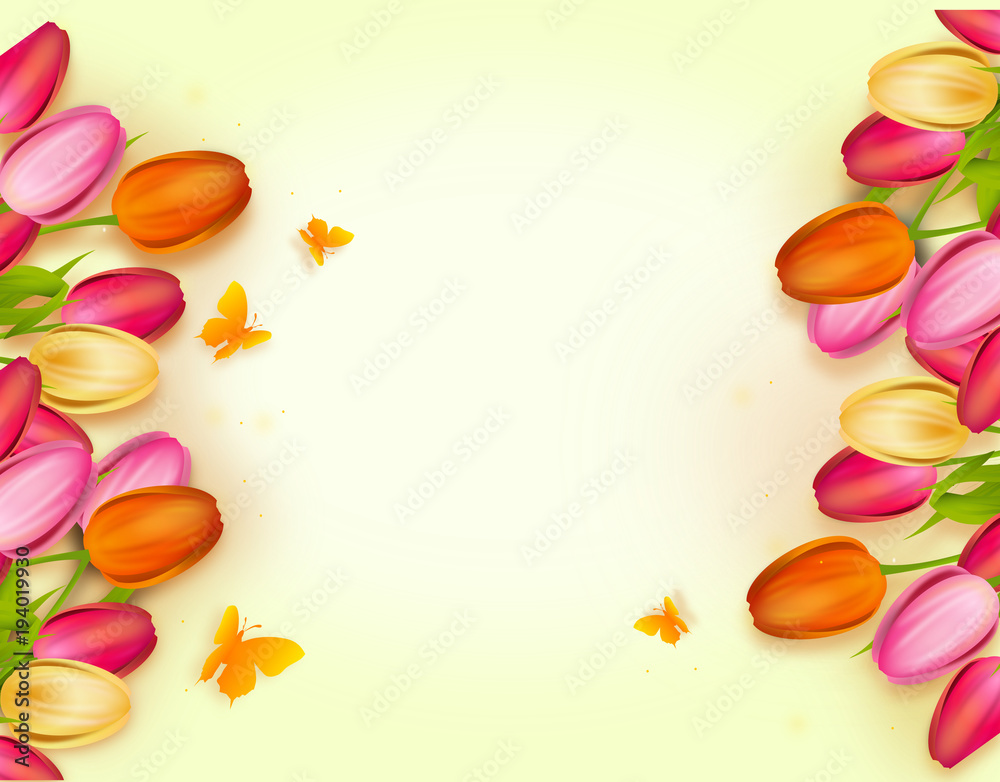 Spring background with tulips Spring background with tulips