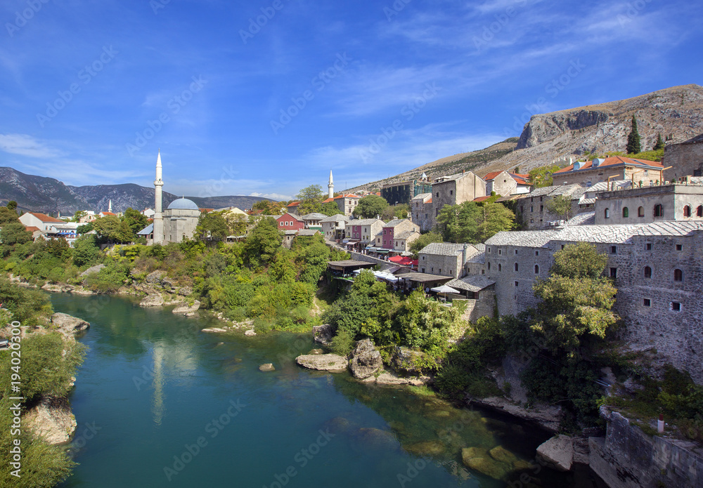 Scenic view of the historic city of Mostar, Bosnia