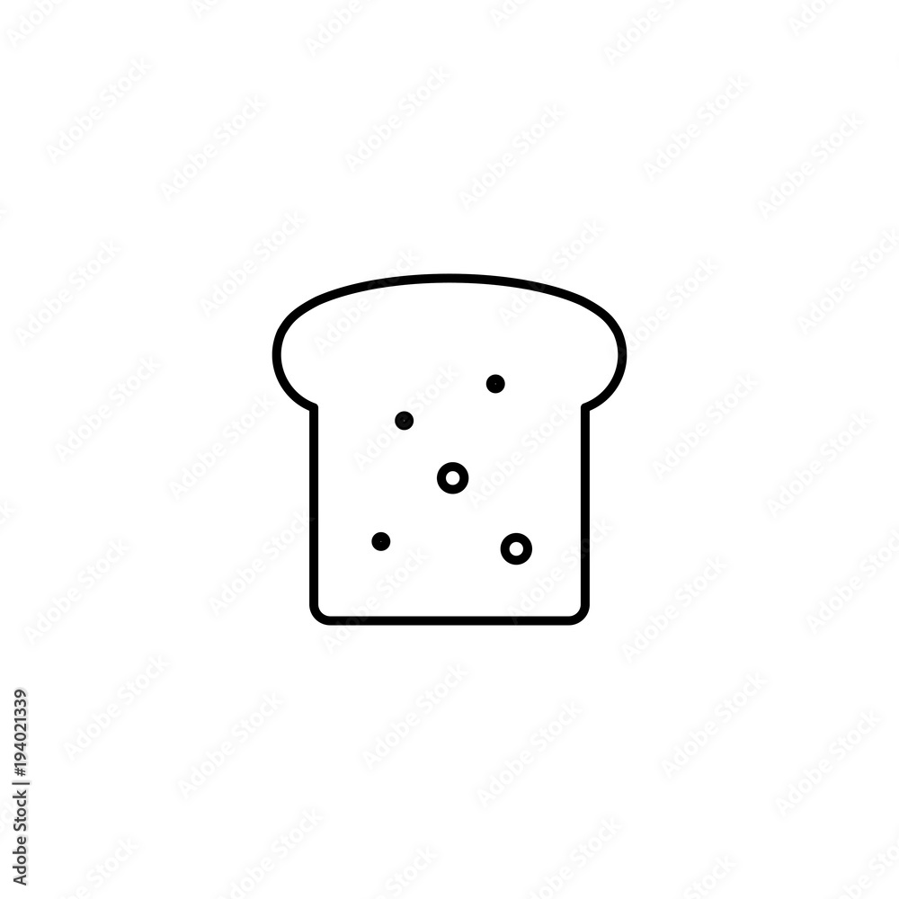 toast slice of bread icon line black on white background toast slice of bread icon line black on white background