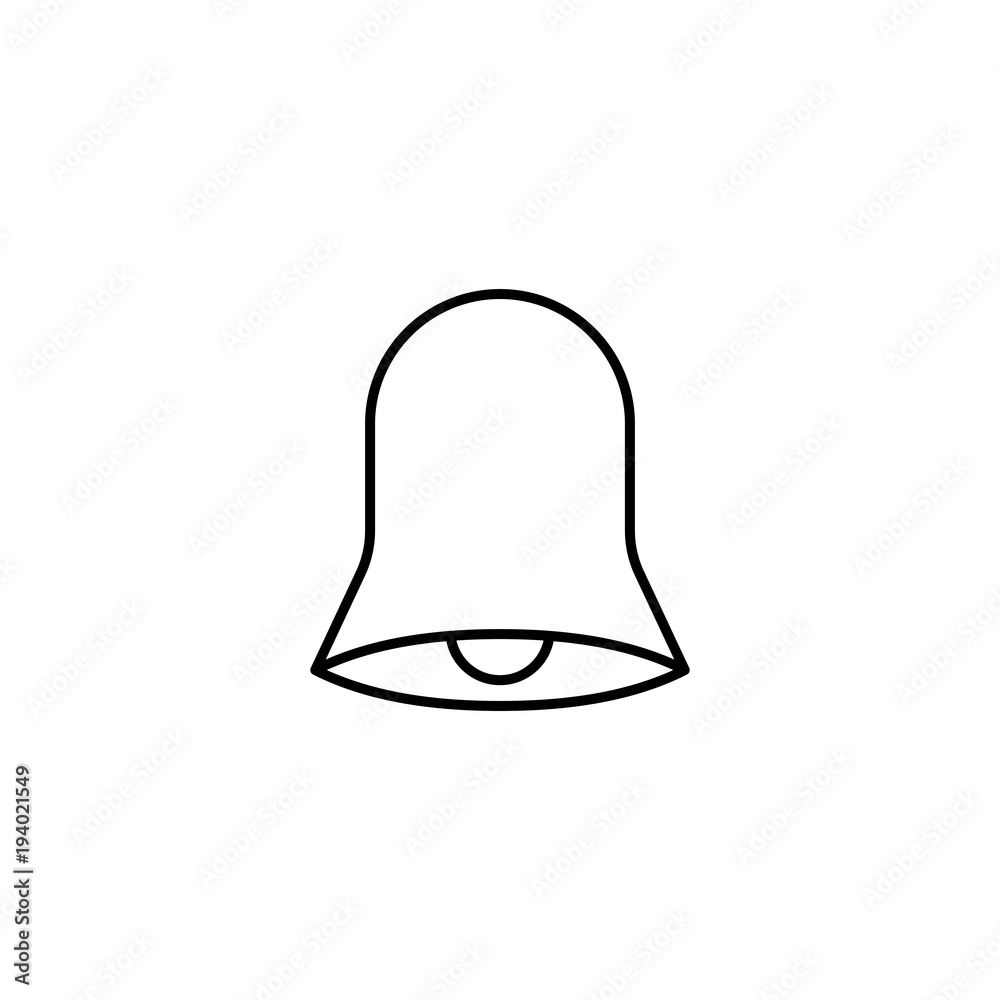 bell ring sign black line vector icon on white background bell ring sign black line vector icon on white background
