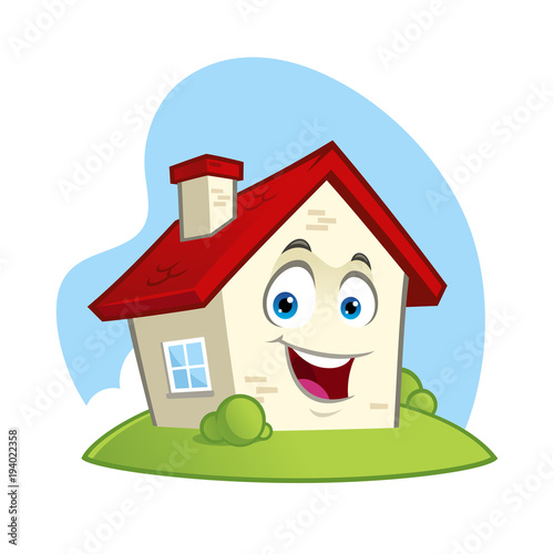 Vector illustration of a funny house, cartoon style
