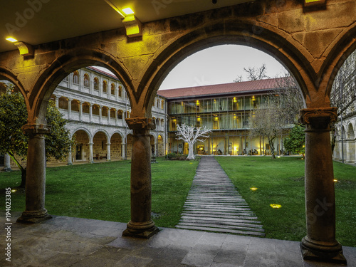 Cloister of the monastery of the Parador de Santo Estevo