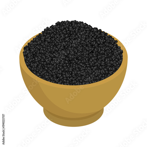 Black caviar isolated. Fish caviar delicacy meal.