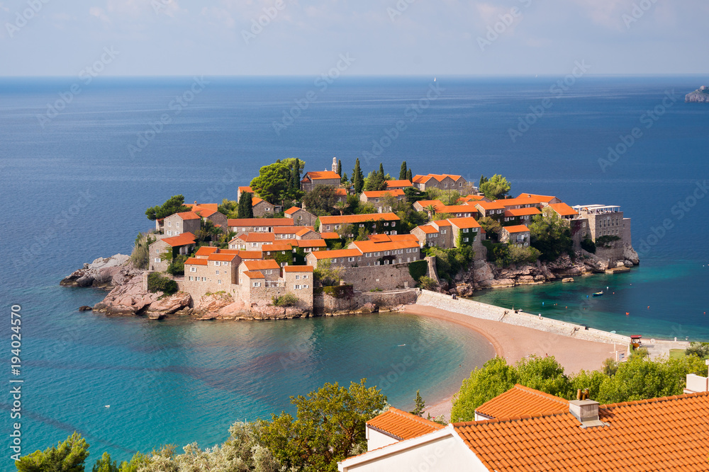 Sveti Stefan is a small islet and 5-star hotel resort on the Adriatic coast of Montenegro, approximately 6 kilometres southeast of Budva in Montenegro.