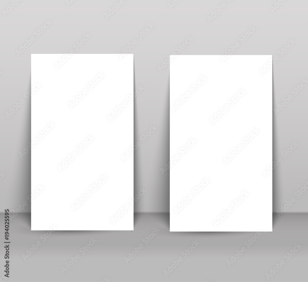 Blank business card with shadow mockup cover template