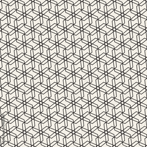 Vector seamless pattern. Modern stylish texture. Geometric striped ornament. Monochrome lattice