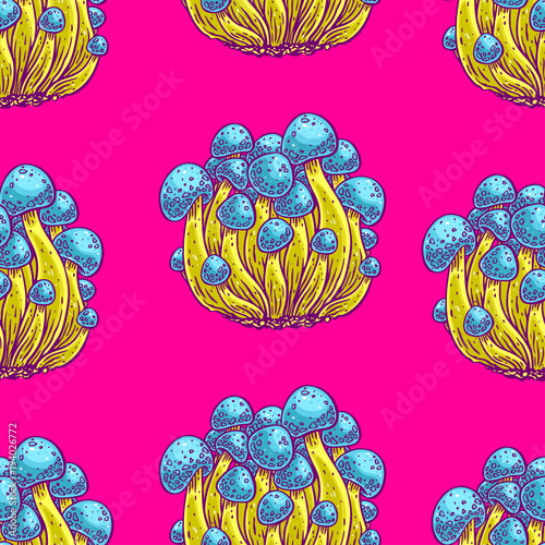 bright color background of fantastic mushrooms