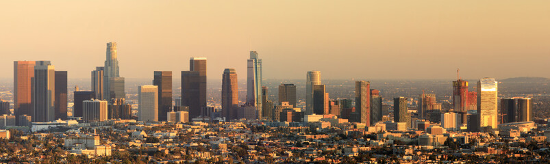 Wandcirkels Los Angeles Panorama LA vanaf Griffith Observatory  © Yuval Helfman