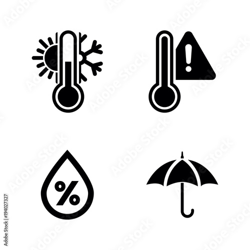 Forecast Weather. Simple Related Vector Icons Set for Video, Mobile Apps, Web Sites, Print Projects and Your Design. Black Flat Illustration on White Background.