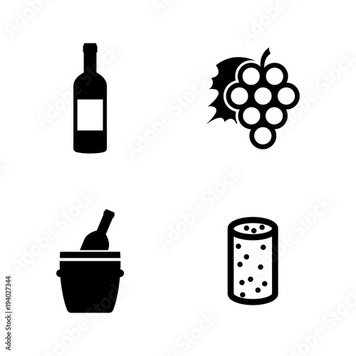 Wine Making. Simple Related Vector Icons Set for Video, Mobile Apps, Web Sites, Print Projects and Your Design. Black Flat Illustration on White Background.