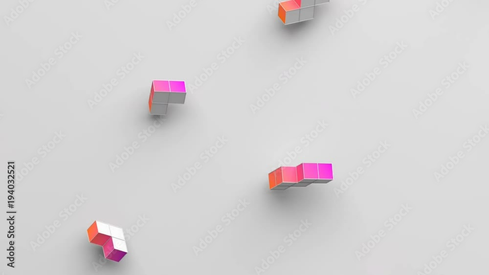 Abstract 3d rendering of geometric shapes. Computer generated loop animation. Modern background with simple forms. Seamless motion design for poster, cover, branding, banner, placard. 4k UHD