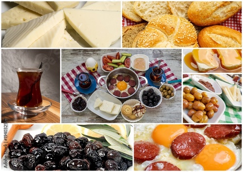 Turkish breakfast collage