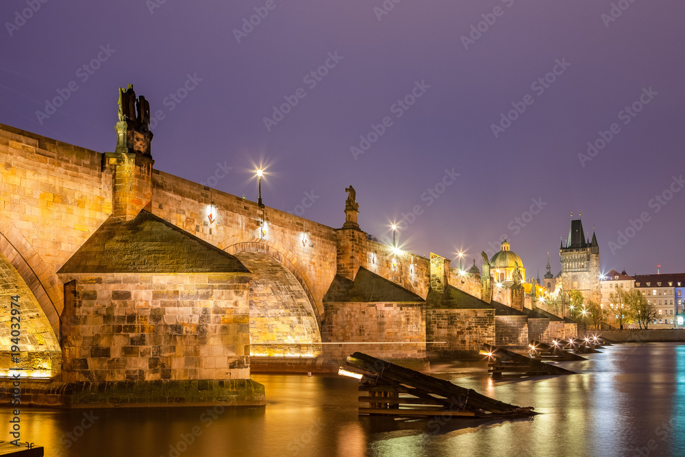 Charles bridge at night. Prague, Czech republic Charles bridge at night. Prague, Czech republic