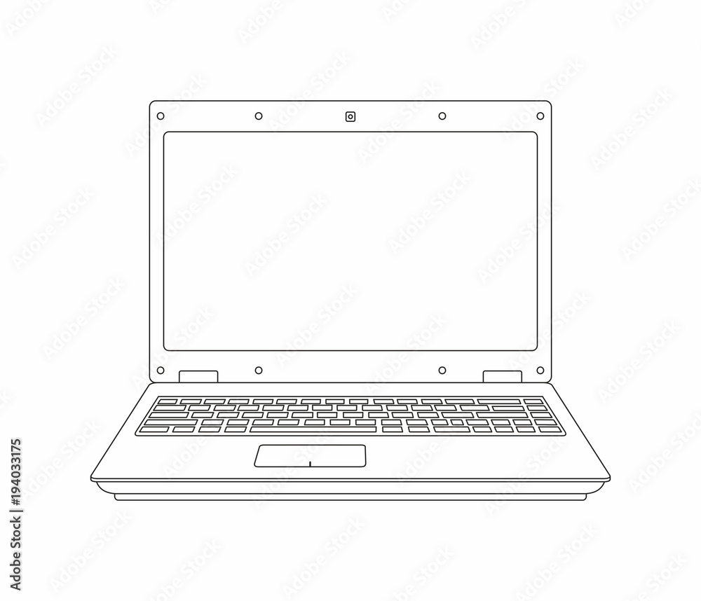 Fototapeta premium Laptop line style design. isolated on white background