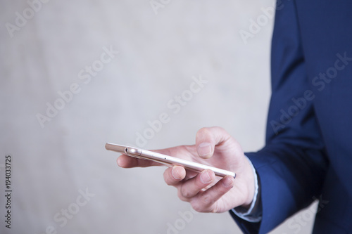 man hand smart phone