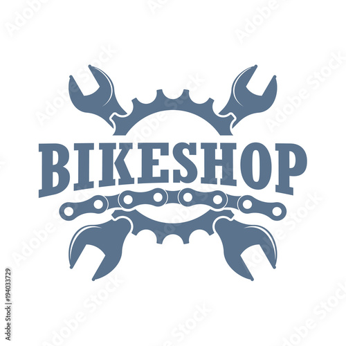 Retro monochrome bike repair business logo