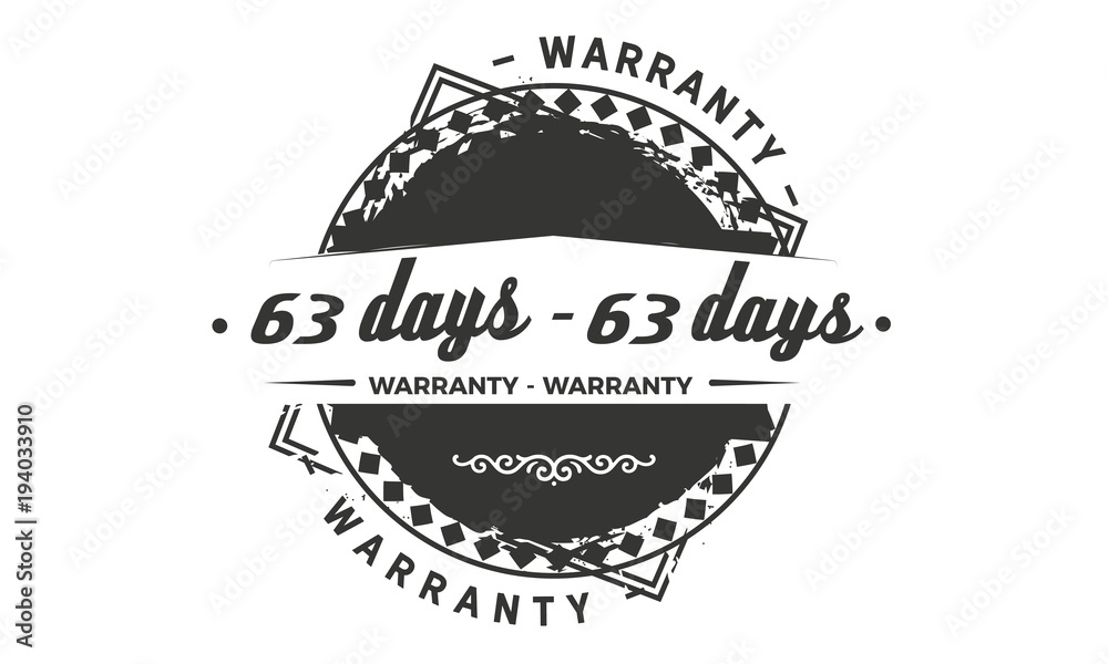 Fototapeta premium 63 days warranty icon vintage rubber stamp guarantee