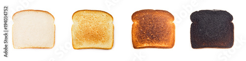 Fotografia A Collage of Different Levels of Darkness when it comes to Toast - What's your p