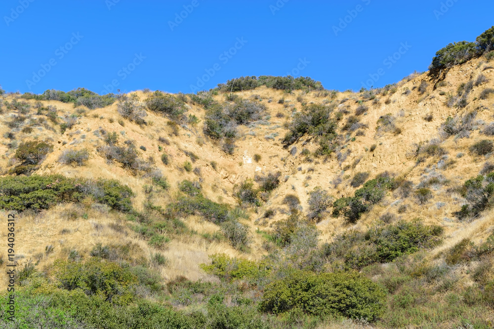 Hike in the middle of desert mountain area of Southern California