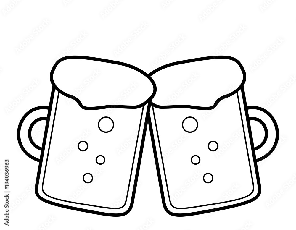 乾杯 線画 泡 Stock イラスト Adobe Stock
