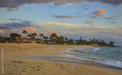Sunset at Makaha Beach, Maui, Hawaii photo